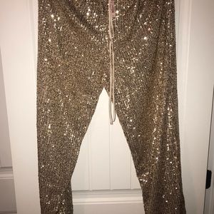 Gold Sequin Joggers
